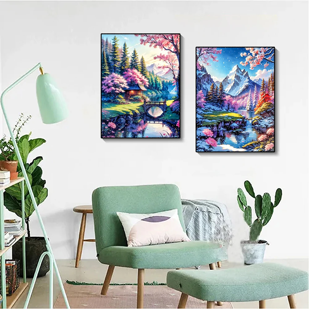 5D Diamond Art Painting Aurora Landscape Mosaic Embroidery Cross Stitch Kit Full Round Rhinestone Diy Wall Home Decor Gift