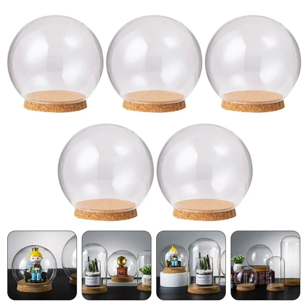 Preserved Fresh Flowers Glass Cover Flower Dustproof Cover Transparent Glass Dome Protector Clear Flower Domes
