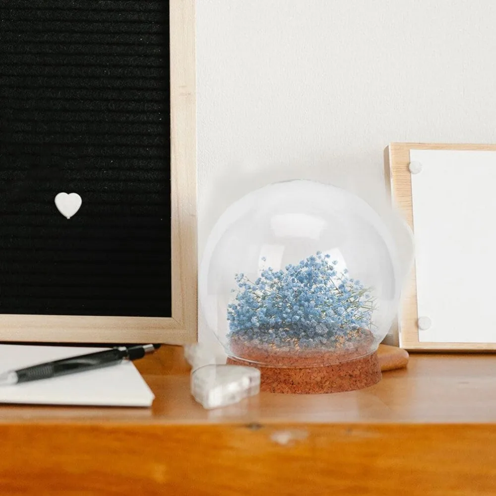 Preserved Fresh Flowers Glass Cover Flower Dustproof Cover Transparent Glass Dome Protector Clear Flower Domes