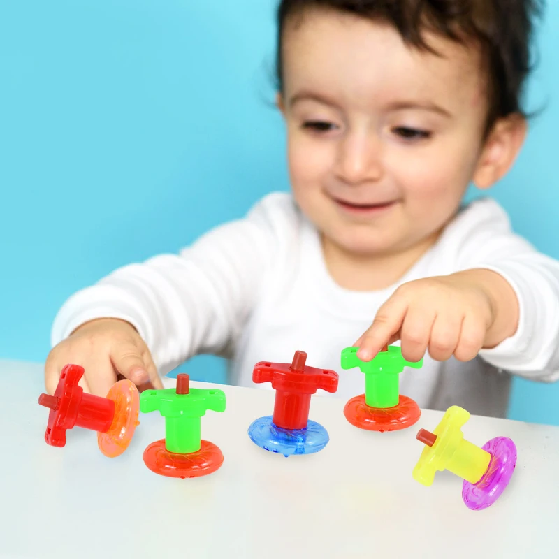 10pcs Mini Gyroscope Spinning Toys Color Torsion Speed Finger Spinning Tops For Kids Birthday Party Gifts Pinata Filler Rewards