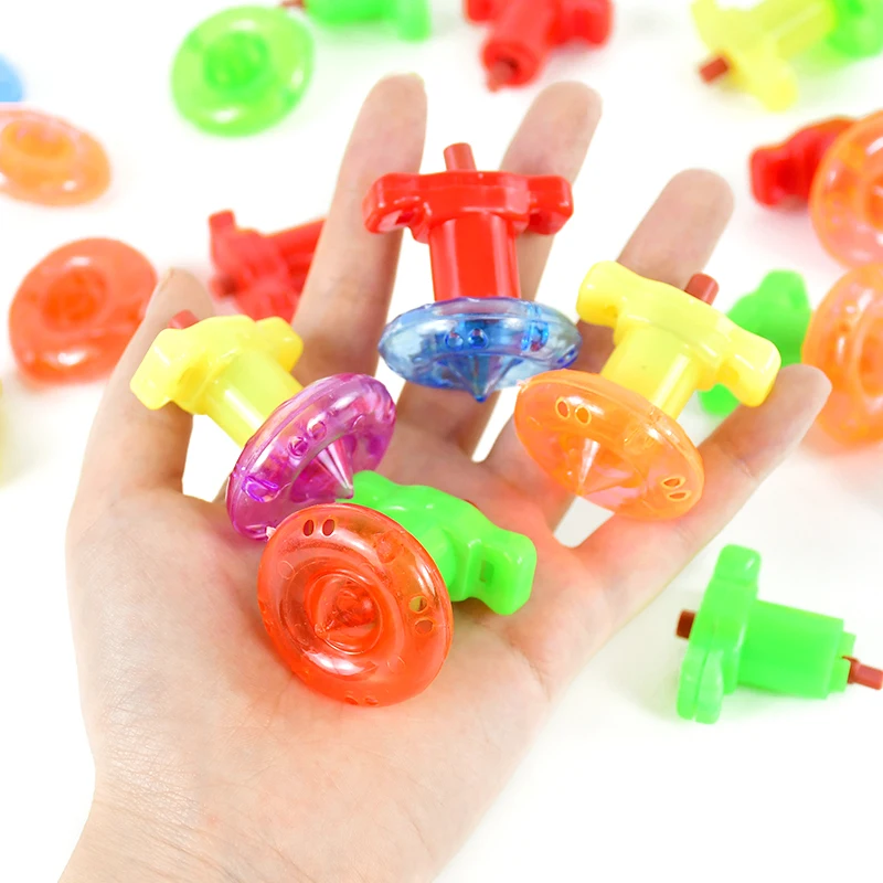 10pcs Mini Gyroscope Spinning Toys Color Torsion Speed Finger Spinning Tops For Kids Birthday Party Gifts Pinata Filler Rewards