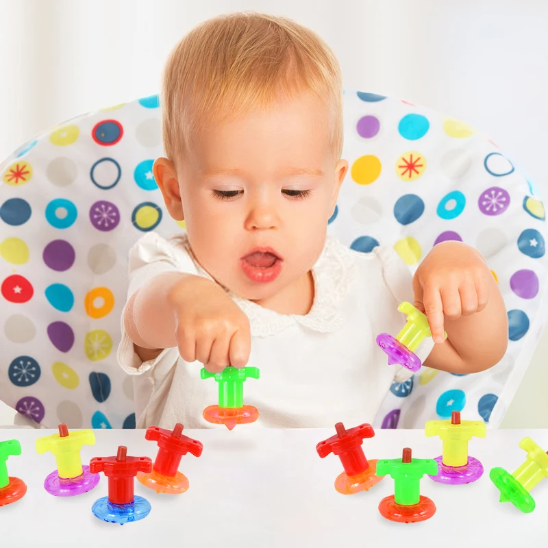 10pcs Mini Gyroscope Spinning Toys Color Torsion Speed Finger Spinning Tops For Kids Birthday Party Gifts Pinata Filler Rewards