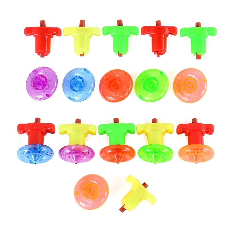 10pcs Mini Gyroscope Spinning Toys Color Torsion Speed Finger Spinning Tops For Kids Birthday Party Gifts Pinata Filler Rewards
