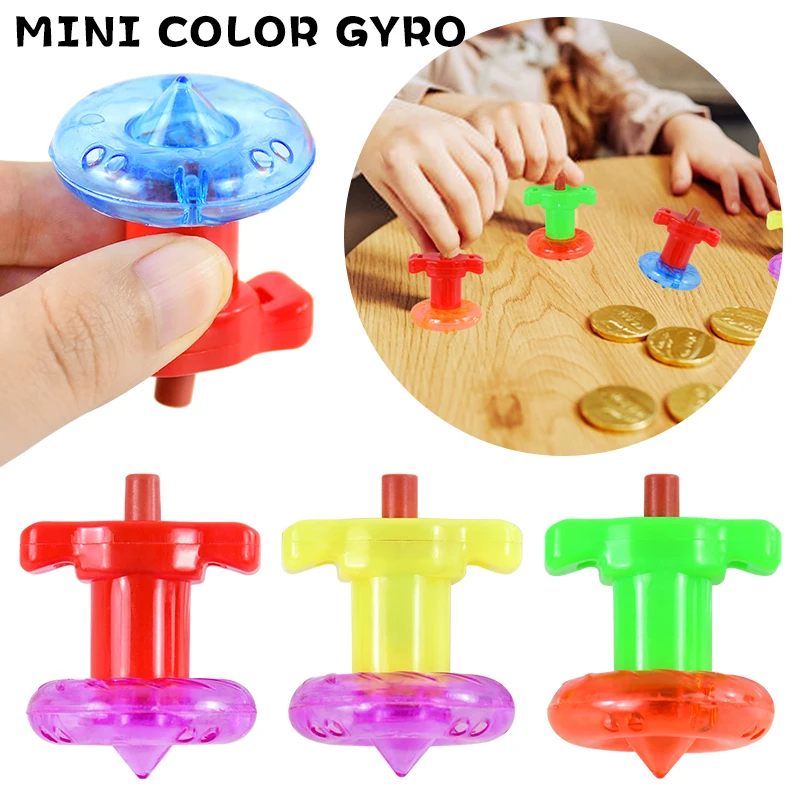 10pcs Mini Gyroscope Spinning Toys Color Torsion Speed Finger Spinning Tops For Kids Birthday Party Gifts Pinata Filler Rewards