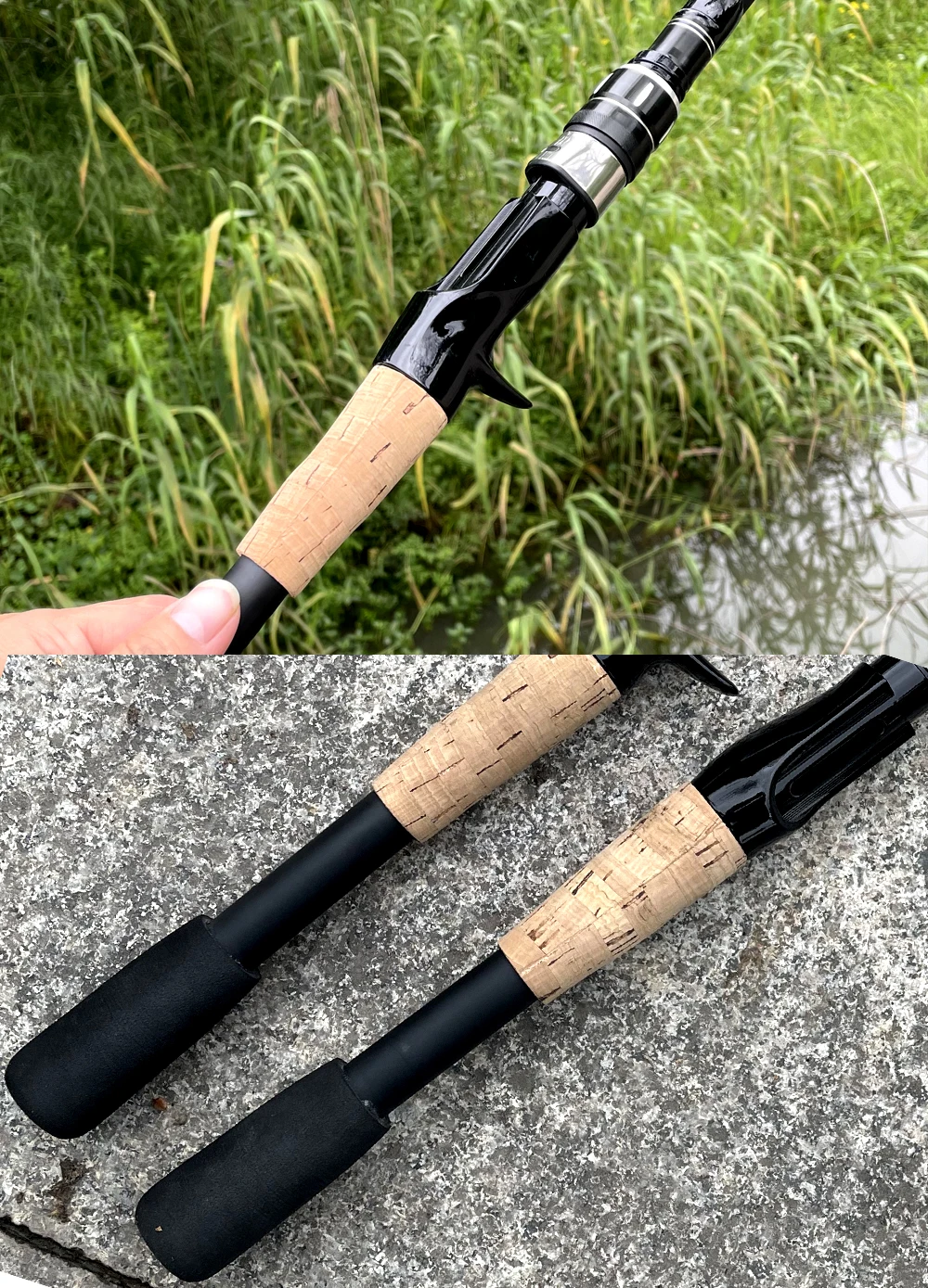 Telescopic Lure Rod 1.5M 1.8M 2.1M 2.4M Carbon Spinning Rod Baitcasting Fishing Pole 8g-25g Wooden Handle Casting Fishing Tackle