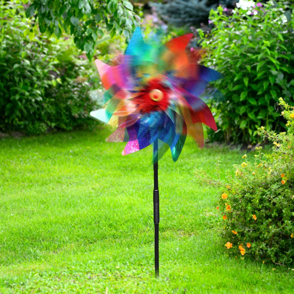 1-5Pcs Bird Repeller Windmill Reflective Sparkly Bird Deterrent Pinwheels Bird Scarer Animal Repeller Outdoor Garden Decoration