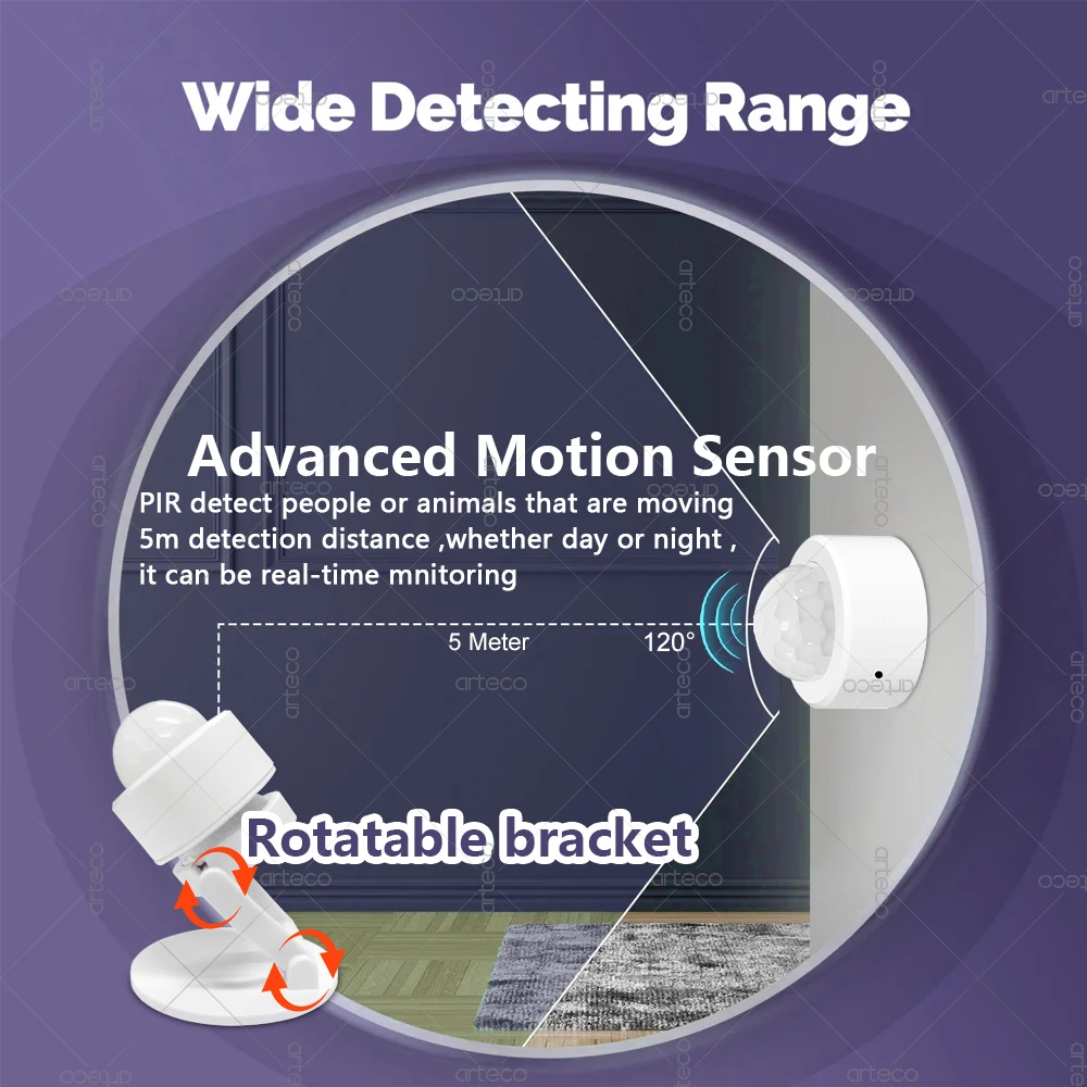 Zigbee PIR Motion Sensor Smart Human Body Movement Wireless Infrared Detector ZigBee Motion Sensor Smart Home Security Alarm