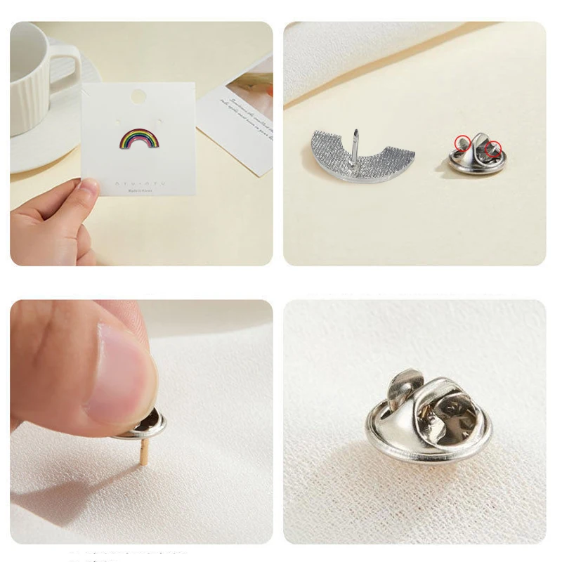 10/20/30/40/50Pcs Enamel Pin Badge Random Cute Animal Plant Metal Brooches Backpack Lapel Badges Women Kid Jewelry Accessories
