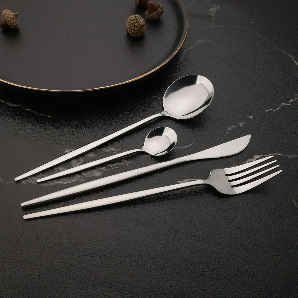 6Pcs Mirror Dinner Forks Cutlery Gold Stainless Steel Fork Flatware Kitchen Silverware Western Dinnerware Restaurant Fork Set