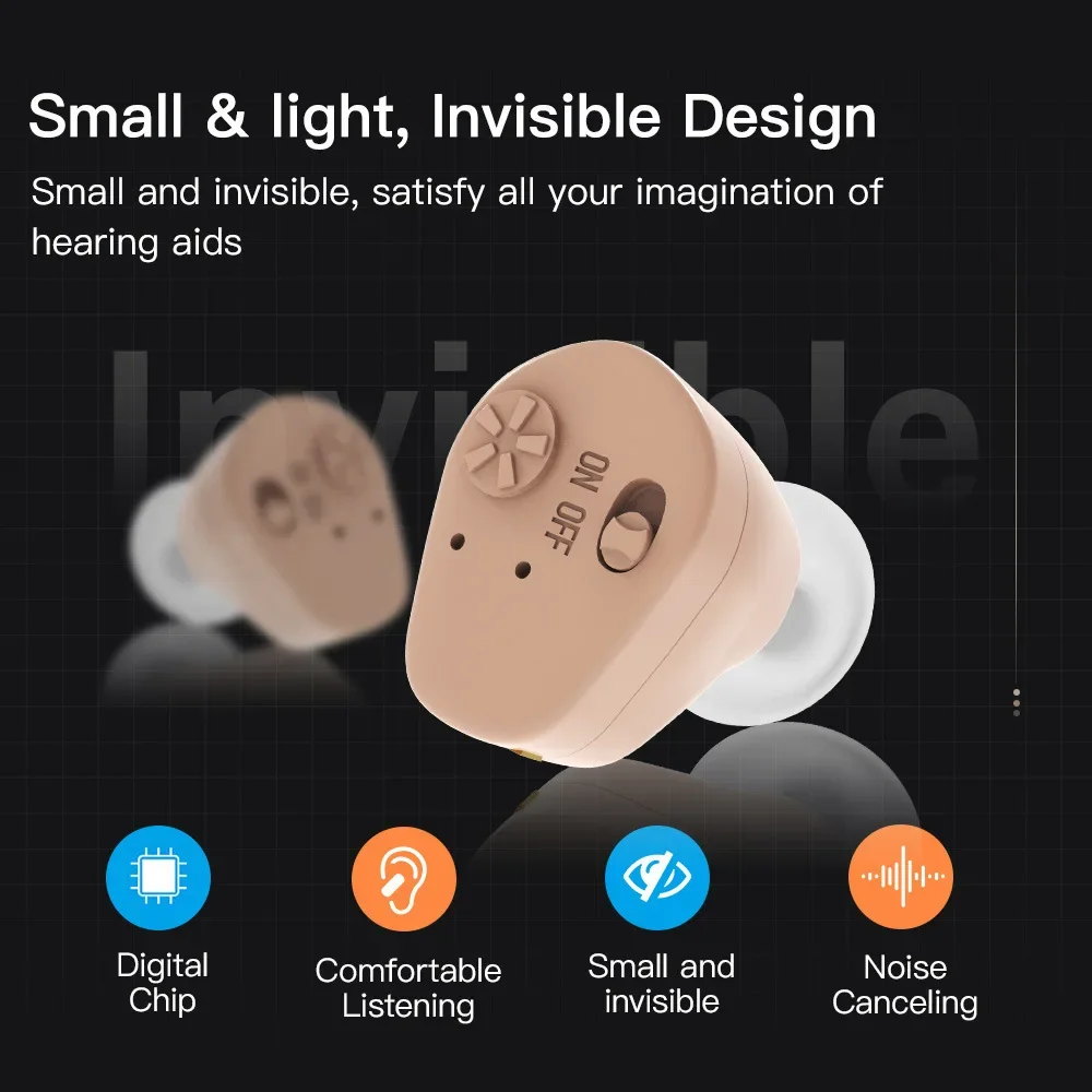 Rechargeable In Ear With Battery Mini Listening Device Sound Amplifier Hearing Aids Deaf Wireless Headset Handset Tool Ears