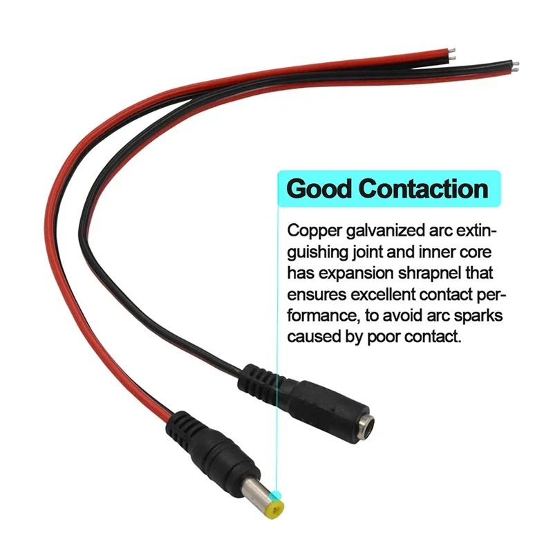 10/20/50PCS 12V Dc Connectors Male Female Jack Cable Wire Line Adapter Plug Power Supply 5.5 x 2.1mm