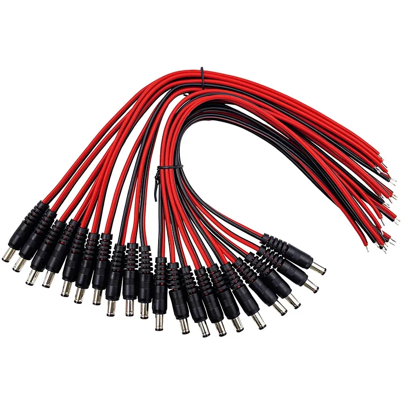 10/20/50PCS 12V Dc Connectors Male Female Jack Cable Wire Line Adapter Plug Power Supply 5.5 x 2.1mm