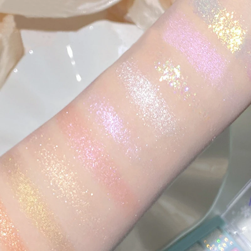 9 Colors Glitter Snowflake Eyeshadow Palette Dream Girl Pearly Eye Shadow Matte Matte Highlights Cool Tone Charming Eyes Makeup