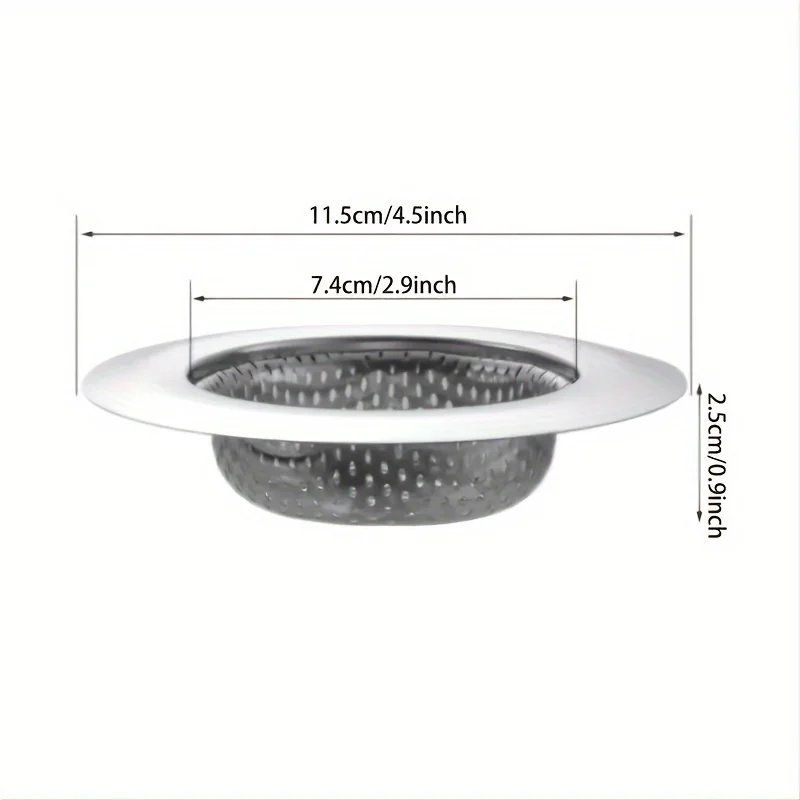 2pcs Kitchen Sink Strainer, Stainless Steel Sink Drain Strainer, Large Wide Rim 4.5" Diameter, Food Catcher For Most Sink Drains