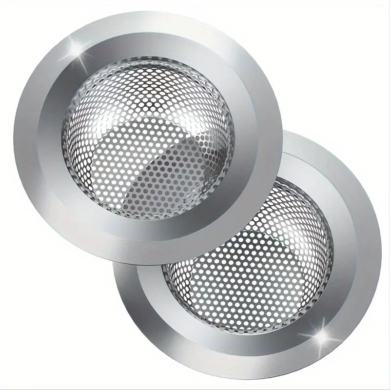 2pcs Kitchen Sink Strainer, Stainless Steel Sink Drain Strainer, Large Wide Rim 4.5" Diameter, Food Catcher For Most Sink Drains