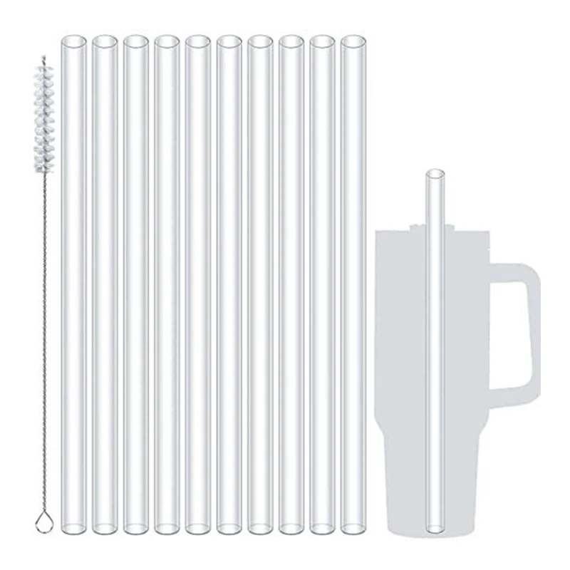 6 Pack Replacement Straws Compatible Stanley 40oz Tumbler Plastic Clear Reusable For Travel Tumbler Ice Cup Straw Set