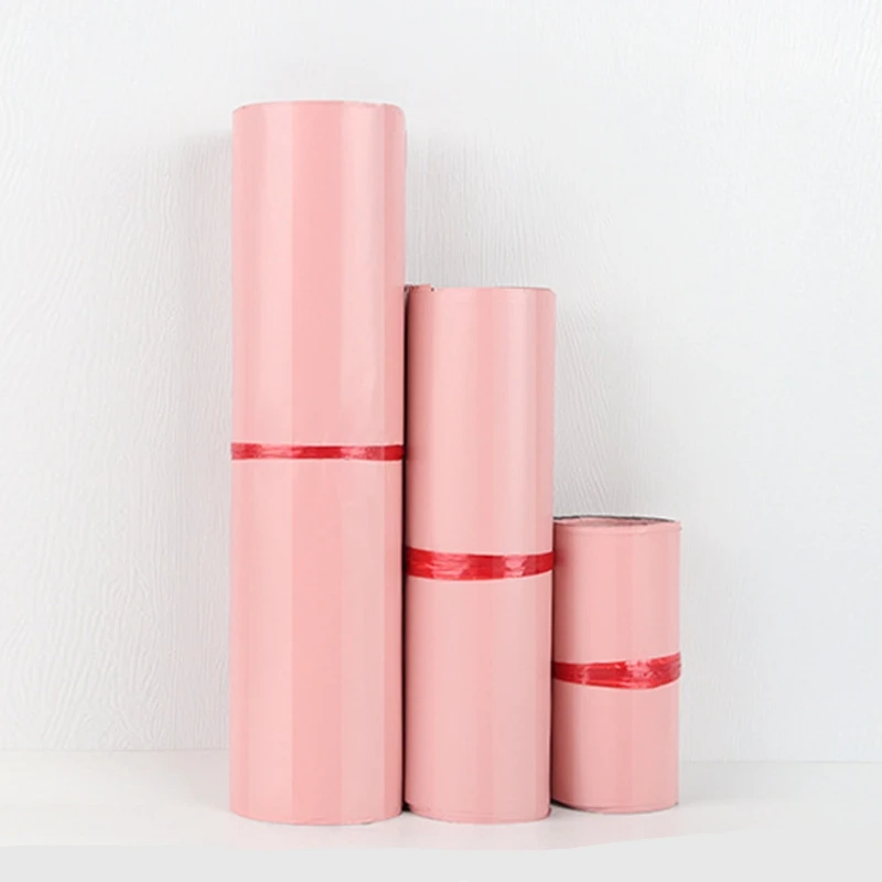 INPLUSTOP 50Pcs Pink Color Envelope Storage Bags PE Plastic Courier Shipping Bag Waterproof Self Adhesive Seal Pouch Mailing Bag
