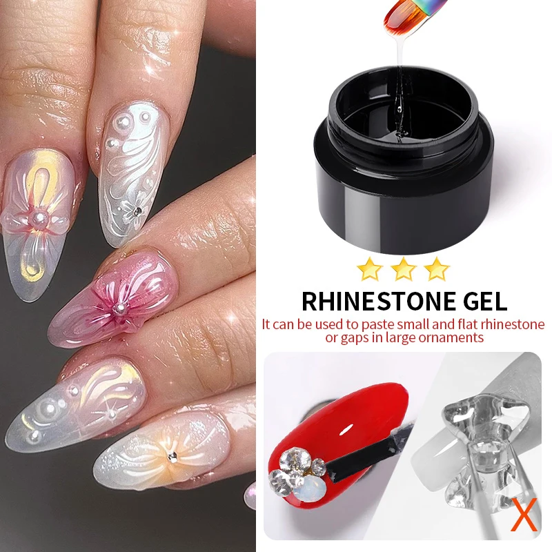 BORN PRETTY 5 IN 1 Clear Water Ripple Gel Polish 3D Shaping Sculpting Carving No-wipe Top Coat Reinforcement Adhesive Gel Glue