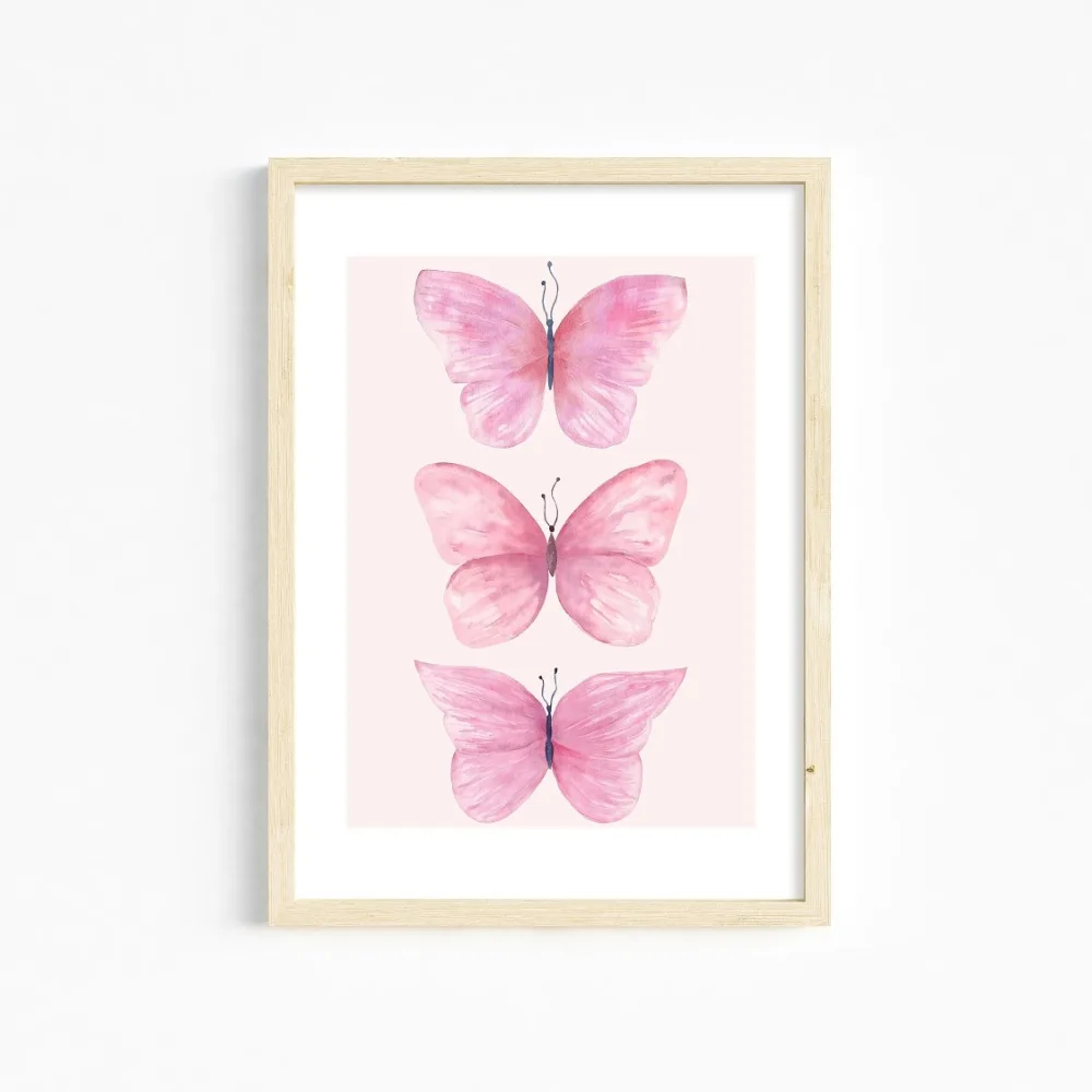 Trendy Pink Wall Art Bows Cherry Balloon Puppy Butterfly Canvas Painting Posters and Prints College Apartment Girl's Room Decor
