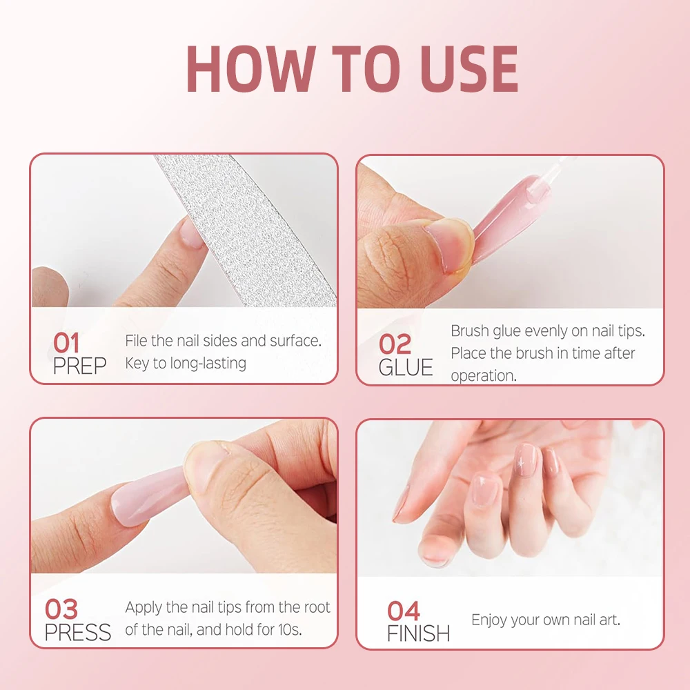 Strong Adhesive Nail Glue Brush On Nail Glue for Acrylic Nail Tips Quick-Drying & Long-Lasting for False Nails Tips Adhesion Gel