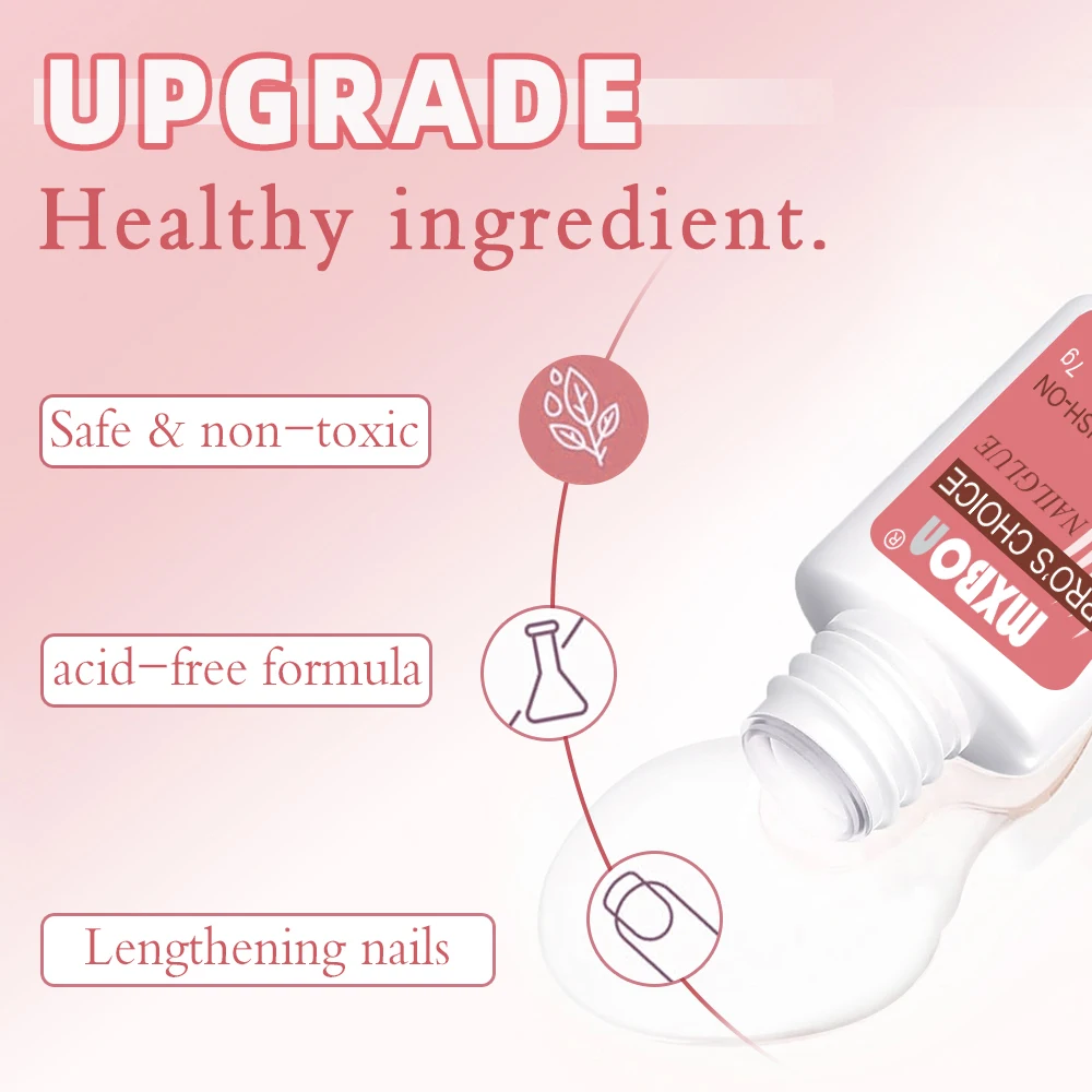 Strong Adhesive Nail Glue Brush On Nail Glue for Acrylic Nail Tips Quick-Drying & Long-Lasting for False Nails Tips Adhesion Gel