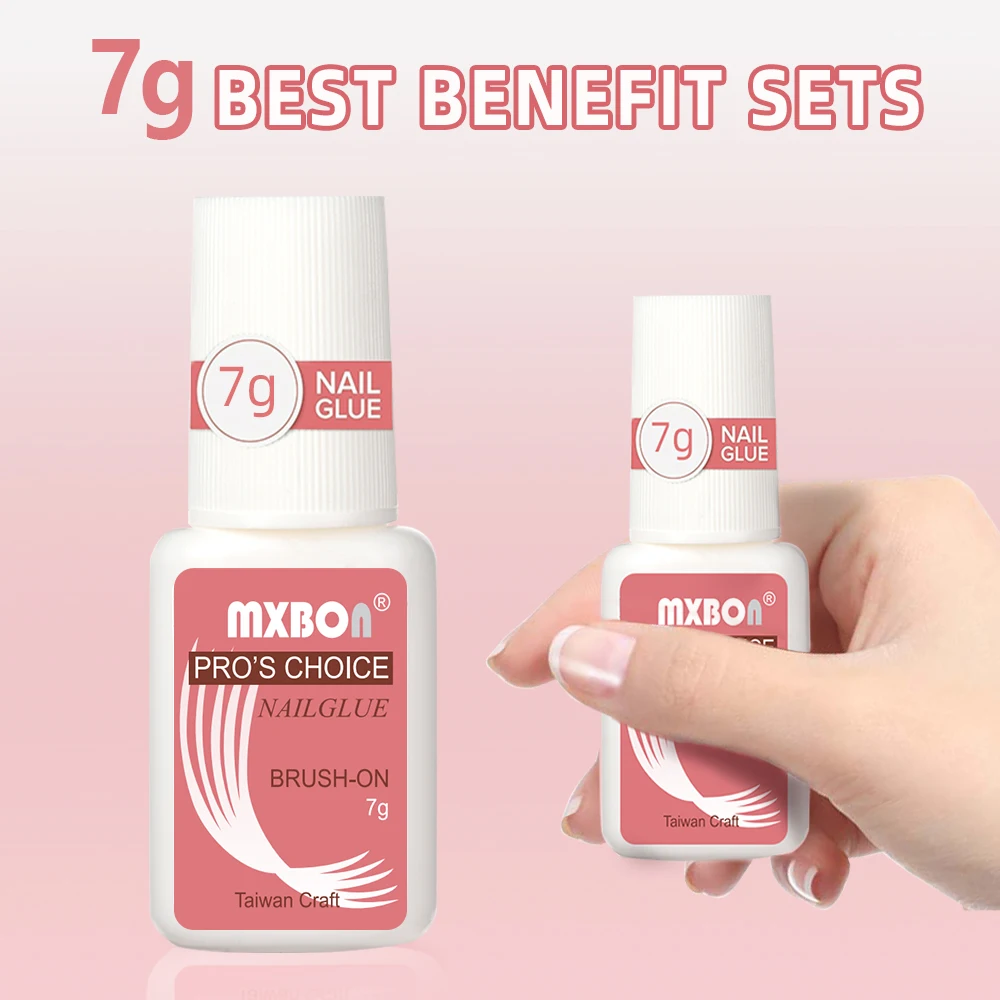 Strong Adhesive Nail Glue Brush On Nail Glue for Acrylic Nail Tips Quick-Drying & Long-Lasting for False Nails Tips Adhesion Gel