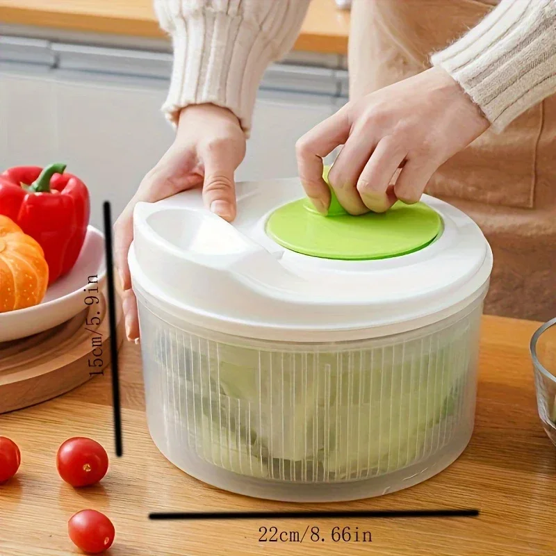 Salad Spinner Dryer Vegetable Fruit Food Drain Basket Dehydrator Quick Washing Drying Manual Centrifuge Kitchen Household Tool