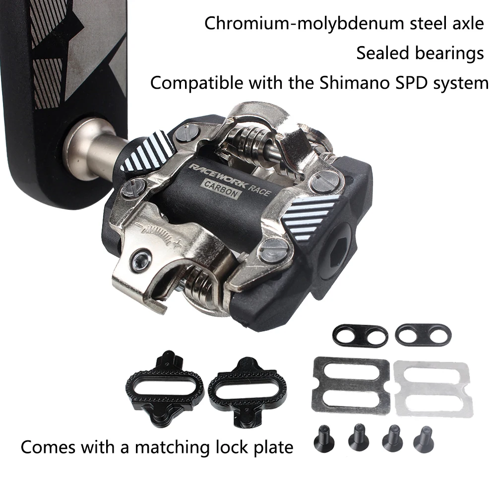 RACEWORK X-M8100 MTB Bike Pedals Ultra-light Self-locking DU+ Ball-bearing Bicycle Pedals Compatible With The Shimano SPD System