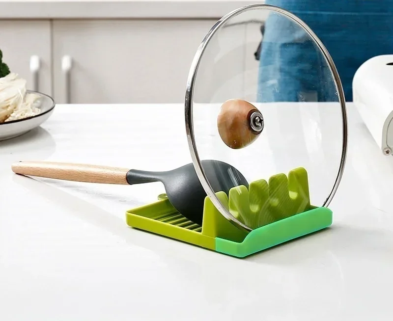 Pan Lid Holder Supports Spoons Pot Cover Rests Spatula Stand For Kitchen Convenience Utensils Tools Accessories Cooker Organizer