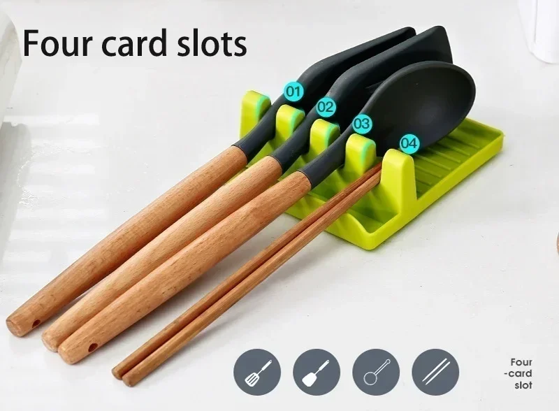 Pan Lid Holder Supports Spoons Pot Cover Rests Spatula Stand For Kitchen Convenience Utensils Tools Accessories Cooker Organizer