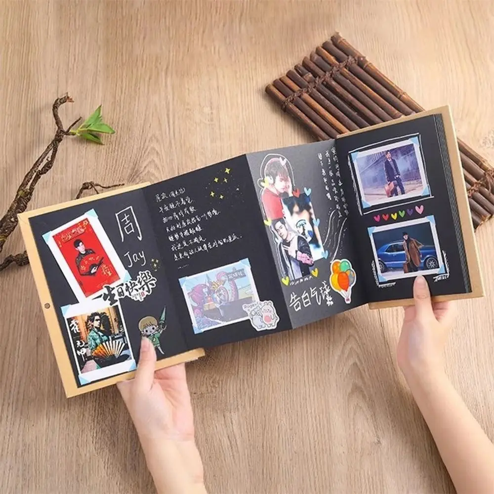 10 Pages Accordion Folding Diy Small Photo Album This Kraft Paper Growing Souvenir Book Creative Gift Folding Type