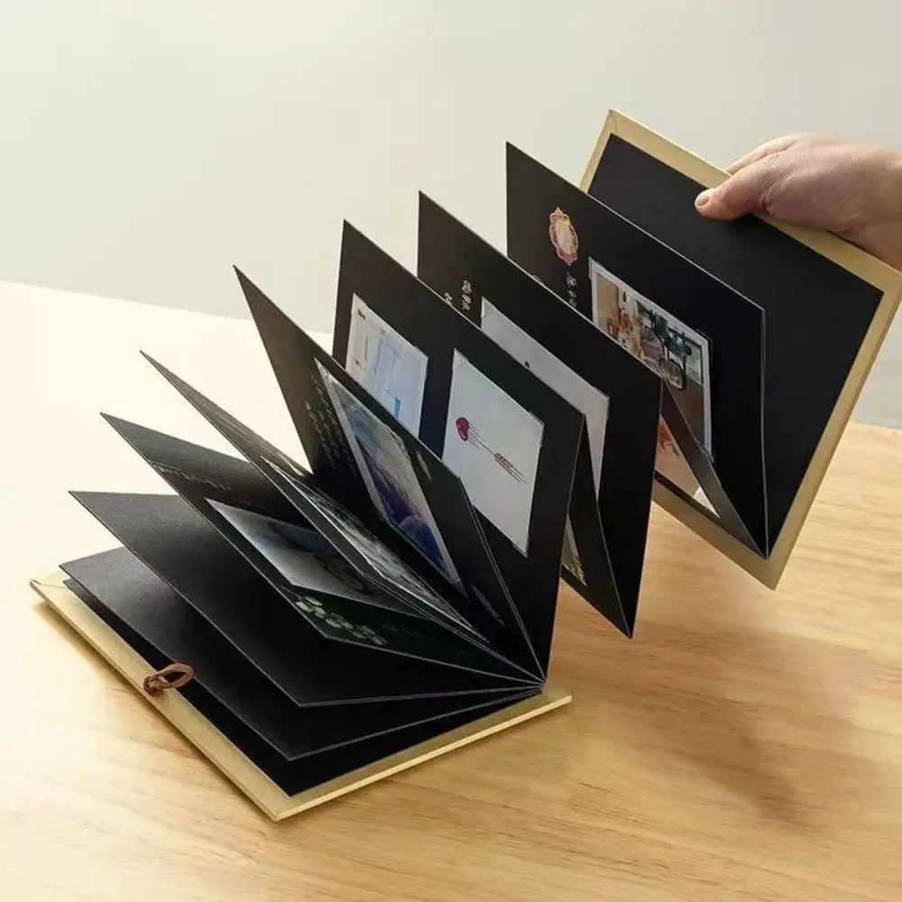 10 Pages Accordion Folding Diy Small Photo Album This Kraft Paper Growing Souvenir Book Creative Gift Folding Type