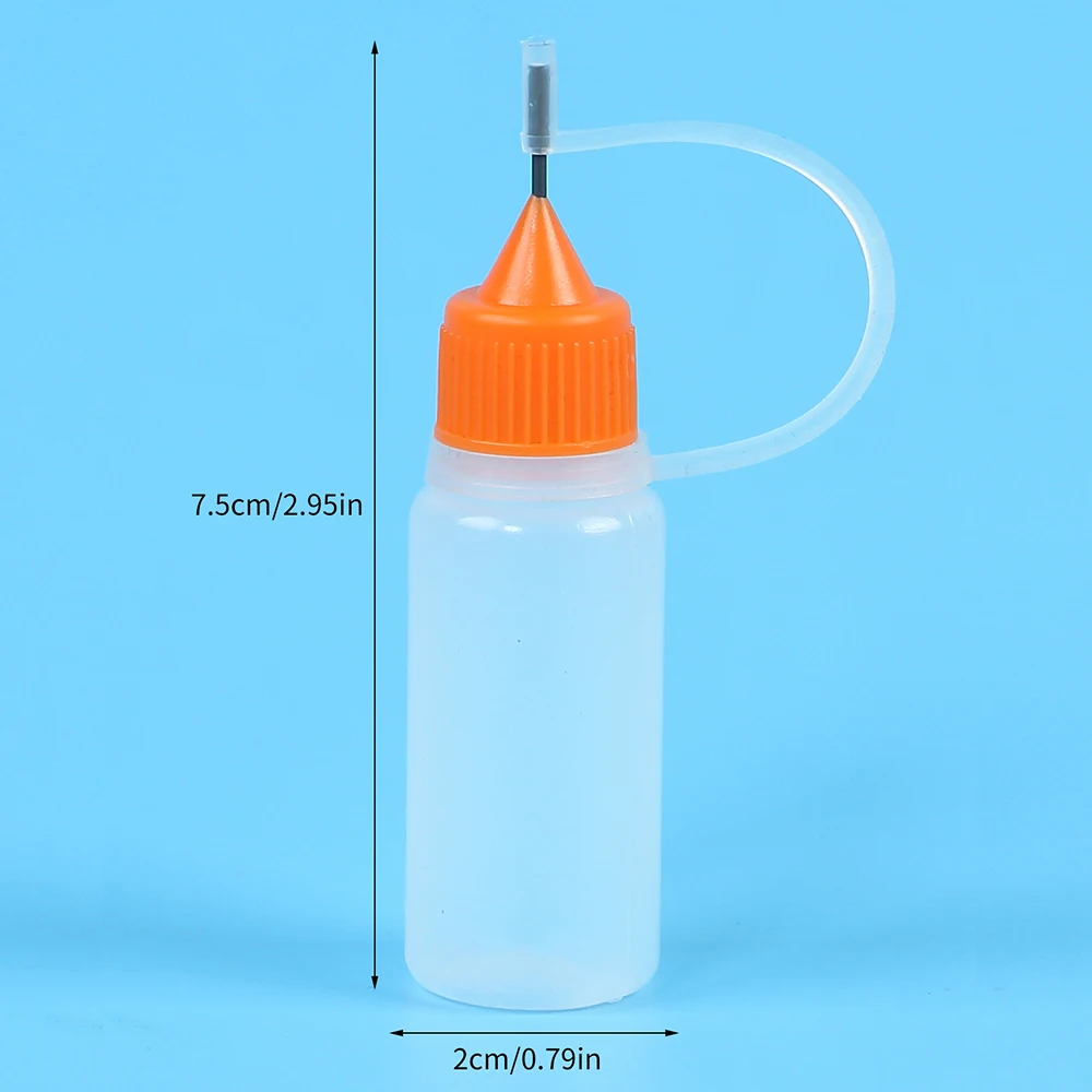 Precision Tip Applicator Bottle 10ml 4 Needle Tip Squeeze Bottles and 10 Tips for Acrylic Painting DIY Quilling Paper Craft