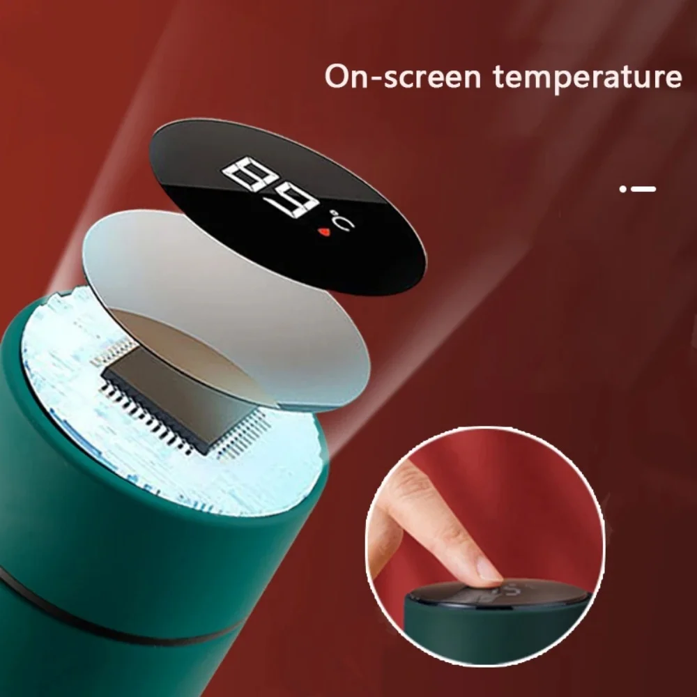 Portable Thermos Bottle Coffee Tea Mug Chinese Style Smart Temperature Display Vacuum Flask Water Bottle With Filter Thermos Cup