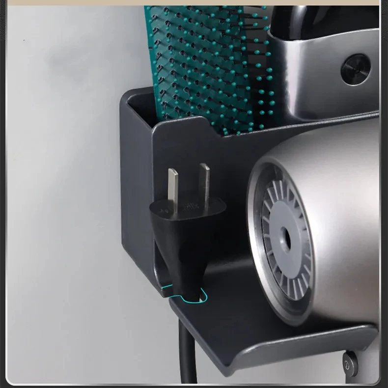 Wall Mounted Hair Dryer Holder For Dyson Bathroom Shelf Without Drilling Plastic Hair Dryer Stand Bathroom Organizer