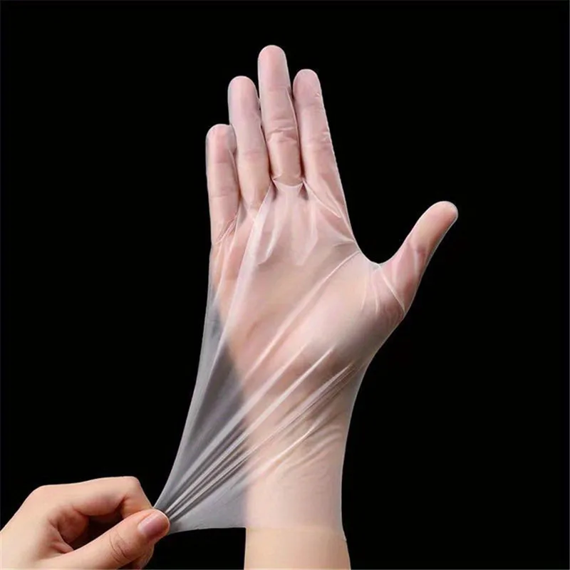 100/200PCS Disposable TPE Gloves, Powder Free and Latex Free, Suitable for Kitchen, Bathroom Cleaning