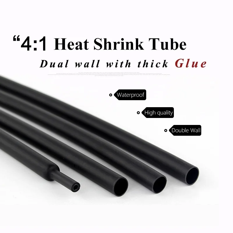 1 Meter 4:1 Thermoretractile Heat Shrinkable Tubing Heat Shrink Tube With Glue Dual Wall Tubing Diameter 4 6 8 16 24 40 52 72