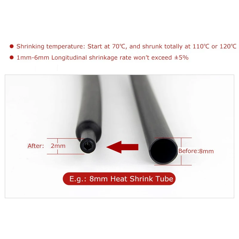 1 Meter 4:1 Thermoretractile Heat Shrinkable Tubing Heat Shrink Tube With Glue Dual Wall Tubing Diameter 4 6 8 16 24 40 52 72