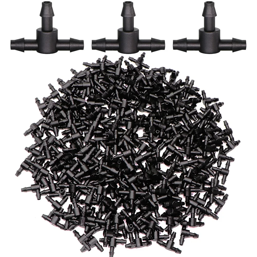 10-1000PCS Garden Water Connector Drip Irrigation for 1/4'' Tubing Hose Accessories Joint Barbed Tees Cross Eng Plug Adaptors