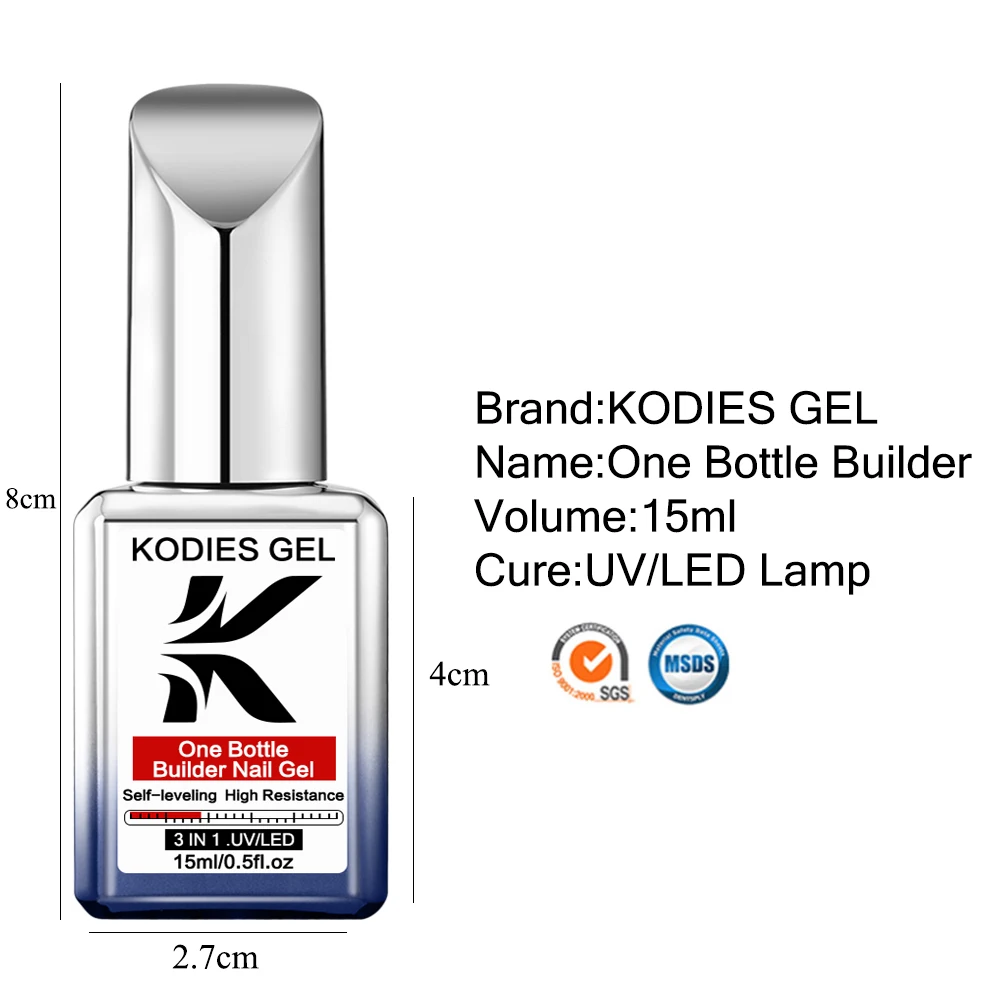 KODIES GEL 10 Colors Builder Nail Gel Polish 15ML Self Leveling Construction Gel Varnish Vernis Semi Permanent UV Extention Gels
