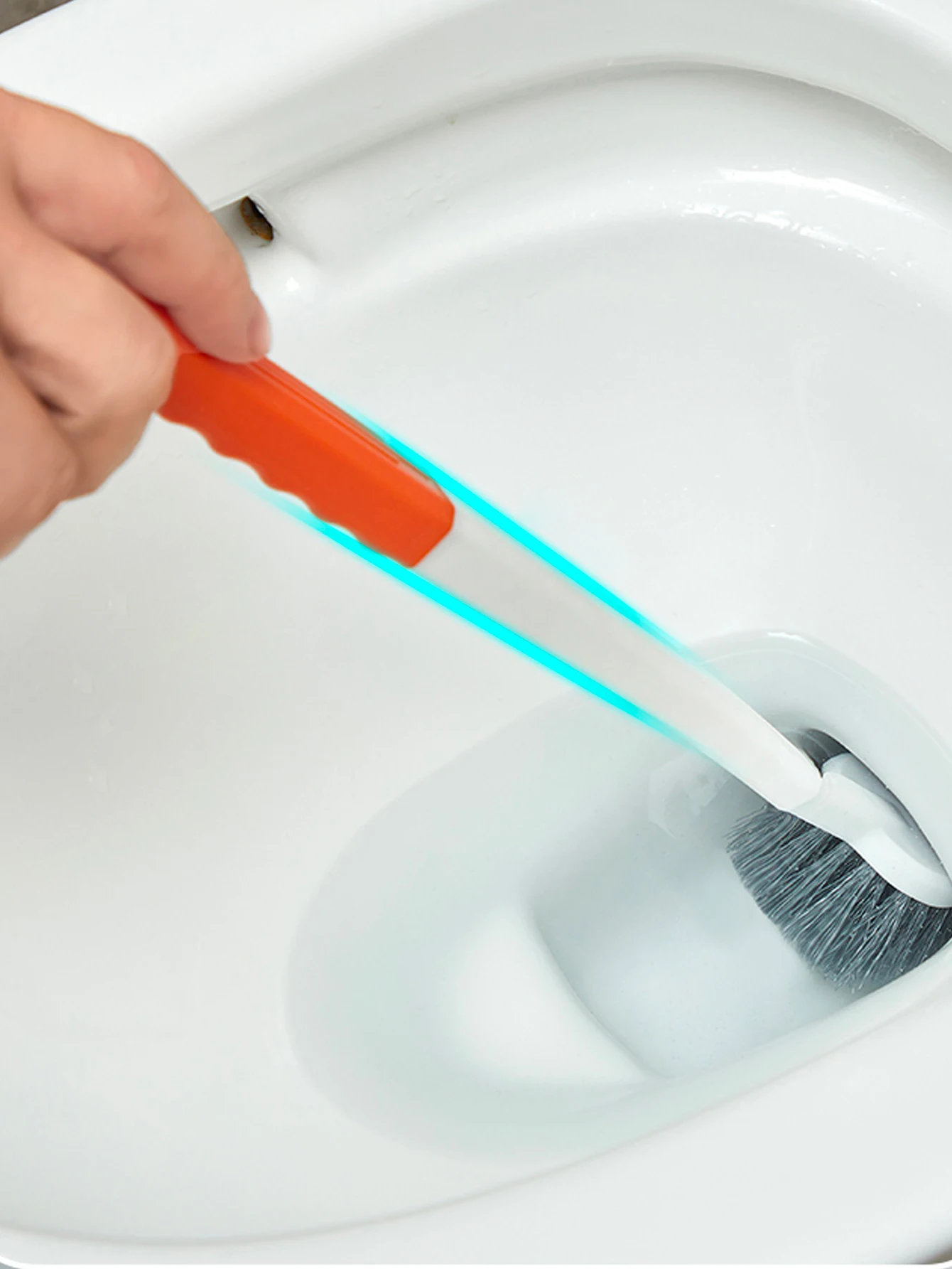 Long Handled Toilet Brush Suction Cup Type Hole Free Wall Mounted Double-Sided Elbow No Dead Corners Cleaning Squatting Sink