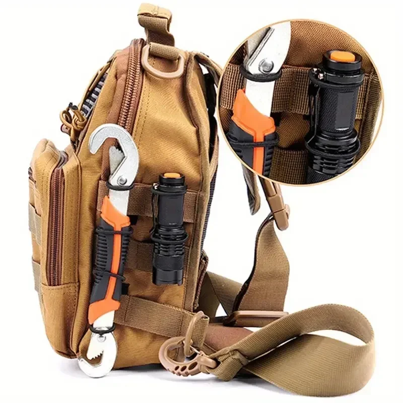 10pcs MOLLE Elastic Nylon Webbing Ribbon Buckle Outdoor Hiking Hunting Backpack Vest PTT Antenna Stick Pipe Binding Retainer