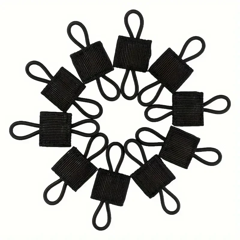 10pcs MOLLE Elastic Nylon Webbing Ribbon Buckle Outdoor Hiking Hunting Backpack Vest PTT Antenna Stick Pipe Binding Retainer