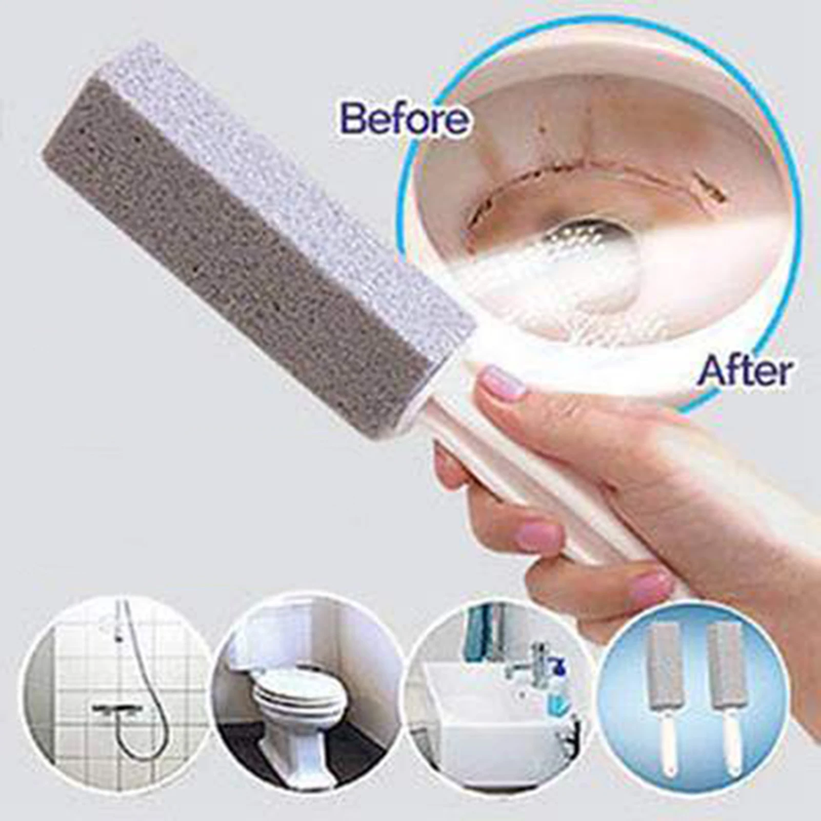 Pumice Stone Toilet Clean Brush Remove Hard Water Rings and Rust Suitable for Toilet Bowl Sink Tile