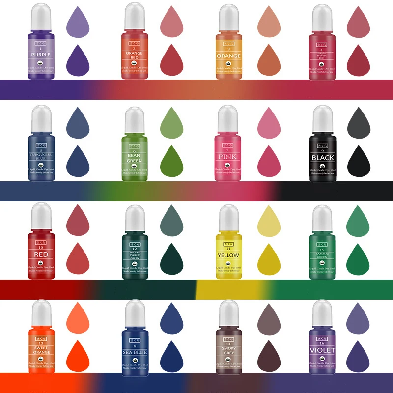 A Set Ink Alcohol Resin Pigment Sleeve Candle Dye Pigment Liquid Colorant Dye Ink Diffusion For UV Epoxy DIY Jewelry Handicrafts