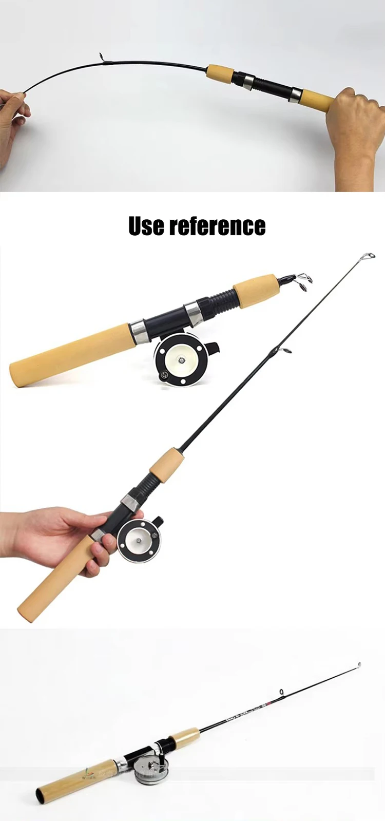 WEIHE  0.6m 0.8m 1m Fishing Tackle Carbon Mini Winter Ice Fishing Shrimp Rod