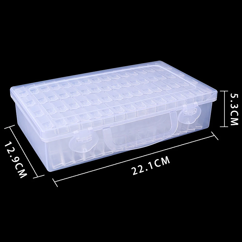 1pc 28/32/48/56/64 Slots Plastic Storage Box, DIY Diamond Painting Beads Charms Jewelry Accessories Organizer Box