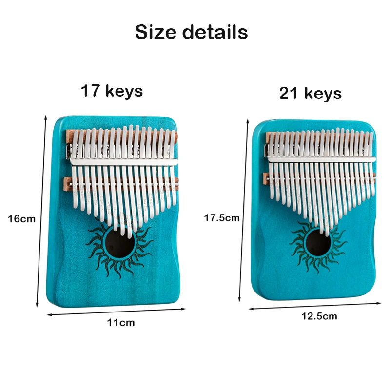 Hluru 17 21 Keys Kalimba Finger Piano Kalimba Thumb Piano Keyboard Musical Instrument Mbira for Beginner Music Lover Gifts