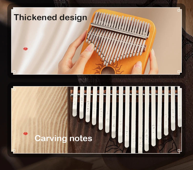 Hluru 17 21 Keys Kalimba Finger Piano Kalimba Thumb Piano Keyboard Musical Instrument Mbira for Beginner Music Lover Gifts