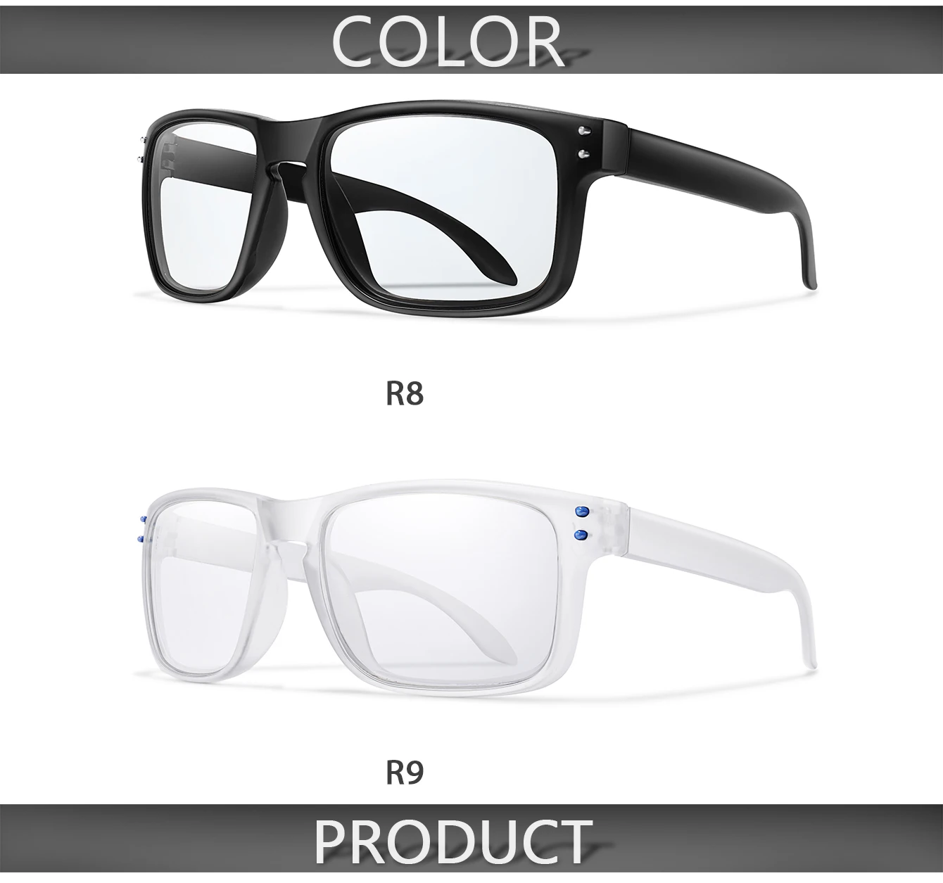 Simple Fashion Photochromic Cycling Sunglasses Men Women Outdoor Sport Mtb Bicycle Eyewear Square Windproof Classic Goggles